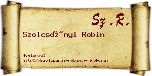 Szolcsányi Robin névjegykártya
